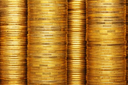 coins stack backgroundの写真素材