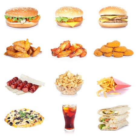 fast food setの写真素材