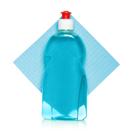 washing liquid and spongeの写真素材