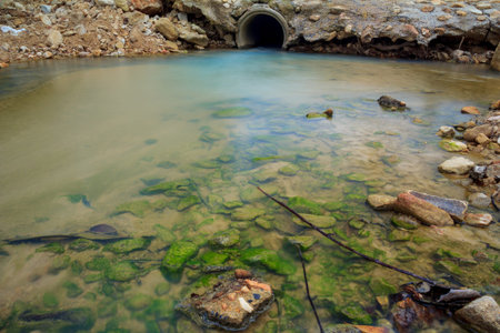 Water sewer pipe with running flow