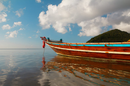 Long tailed wooden boat in Thailand