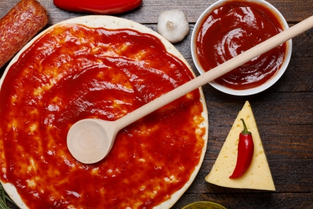 Pizza doughの写真素材