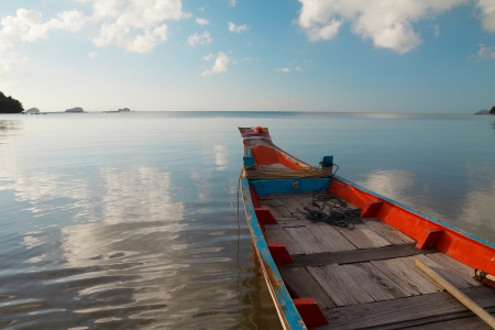 Small wooden boat in Thailandの写真素材