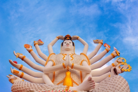Big Guan Yin statue at Wat Plai Laem Temple, Koh Samui, Thailandの写真素材