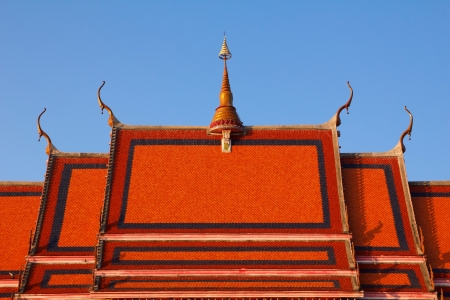 Detail of a traditional buddhist temple roofの写真素材