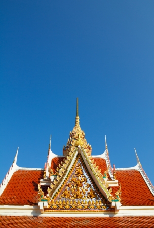 Detail of a buddhist monastery roof with copy-spaceの写真素材