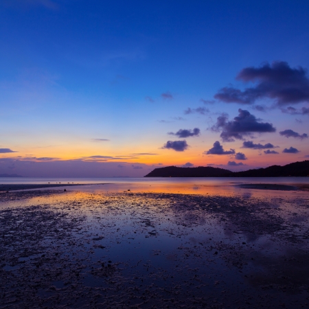 Sunset over the sea, long exposureの写真素材