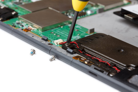Repair of the electronic device close-upの写真素材