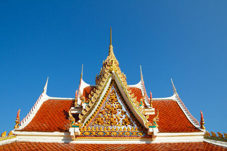 Detail of a typical buddhist monastery roofの写真素材