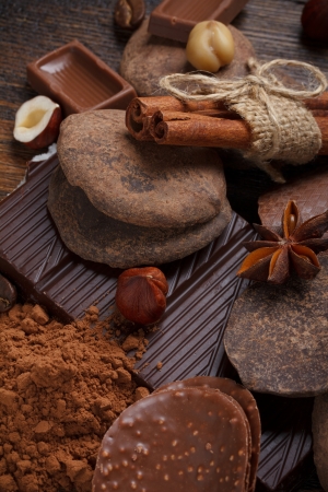 Chocolate assorment backgroundの写真素材