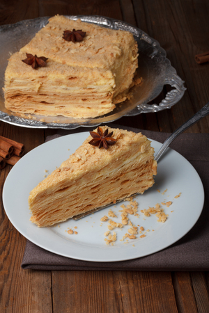 Cake slice on serverの写真素材