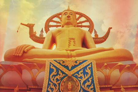 Vintage stylized Big Buddha statueの写真素材