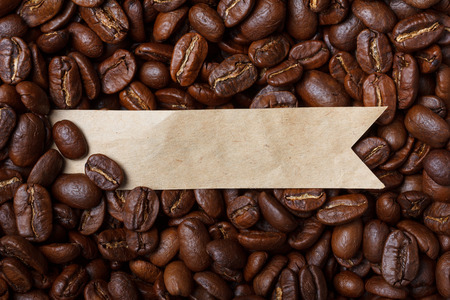 Roasted coffee with paper label tagの写真素材