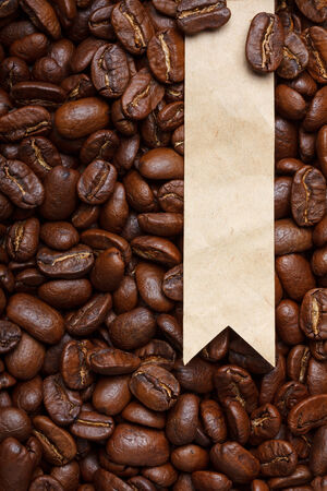 Roasted coffee with paper label tagの写真素材