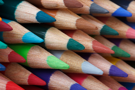 Multi colored pencils macroの写真素材