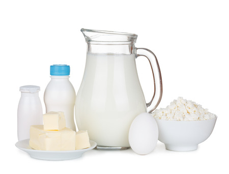 Dairy products isolatedの写真素材