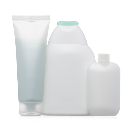 Blank plastic package with hygiene products isolatedの写真素材