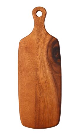 Cutting board isolated on whiteの写真素材