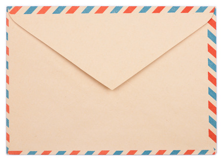 Vintage envelope isolated on white backgroundの写真素材