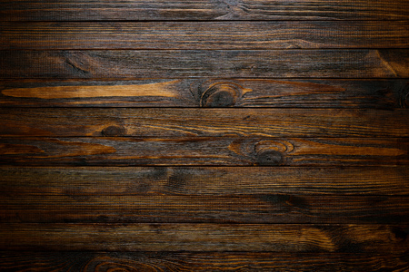 Natural wood texture. Wood background. Dark rustic planks table top flat lay view.の写真素材