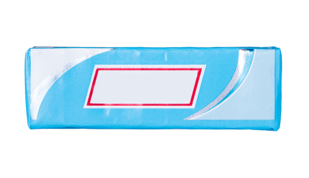 Blank chewing gum packaging isolated on white backgroundの写真素材