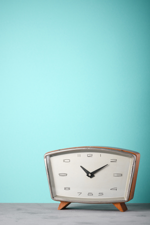 Retro classic wooden vintage blue color background vertical with copy spaceの写真素材