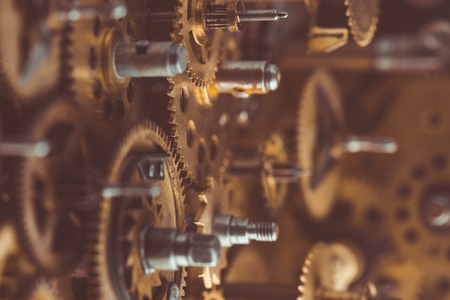 Gears and cogs macro selective focusの写真素材
