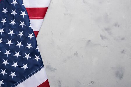 USA Flag of United States of America on stucco table top viewの写真素材