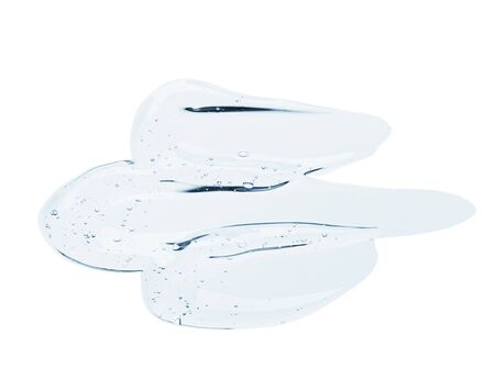 Smudges of transparent serum gel isolated on white backgroundの写真素材