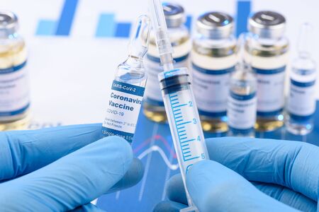 Coronavirus SARS-CoV-2 vaccine concept.の写真素材