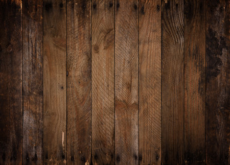 OId dark wood background. Weathered rustic wood texture from aged planks.の写真素材