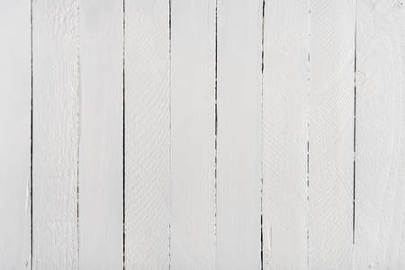 White painted wooden background made from plank boards top view.の写真素材