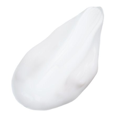 Cream smear with isolated on white background top viewの写真素材