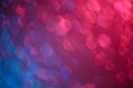 Blue and pink soft bokeh lights festive defocused abstract backgroundの写真素材