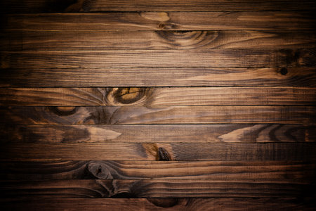 Dark vignette wooden background horizontal planks wood textureの写真素材