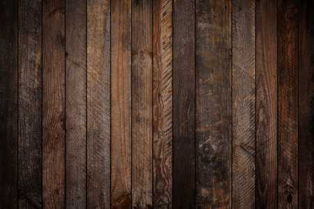 Dark vignette weathered wooden background texture from wood planksの写真素材
