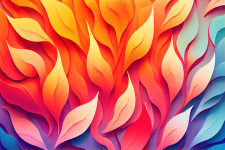 Red and blue fire background, burning hot and cold flames watercolor illustration banner, created with Generative AI technologyの素材