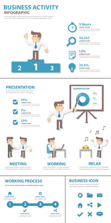 Business ctivity multipurpose presentation infographic flat design for brochure flyerのイラスト素材