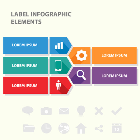  label infographic element and icon for presentation brochure flyer designのイラスト素材