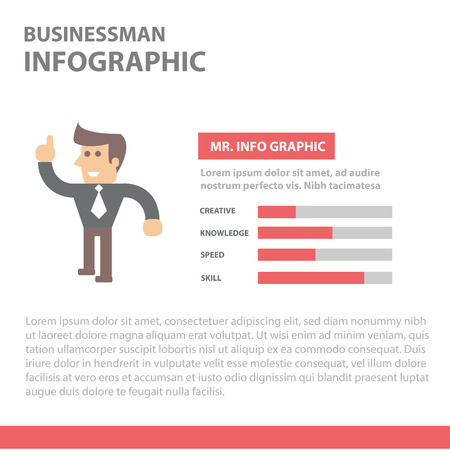 Businessman infographic element for presentation brochure flyer leaflet flat designのイラスト素材