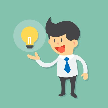 Businessman has a good idea and clarify his idea to each other cartoonのイラスト素材