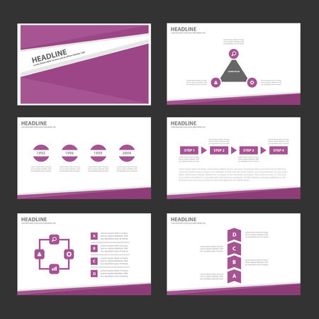 Purple Multipurpose Infographic elements and icon presentation template flat design set for advertising marketing brochure flyer leafletのイラスト素材