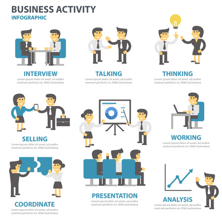 Business activity Infographic elements presentation template flat design set for brochure flyer leaflet marketing advertisingのイラスト素材