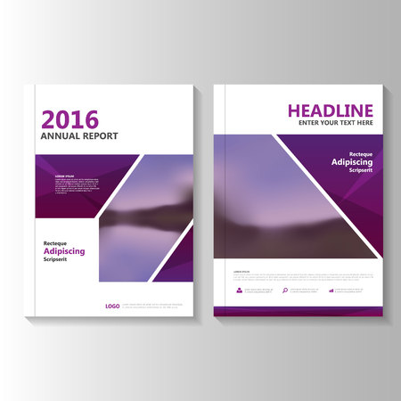 Purple Vector annual report Leaflet Brochure Flyer template design, book cover layout design, Abstract purple presentation templatesのイラスト素材
