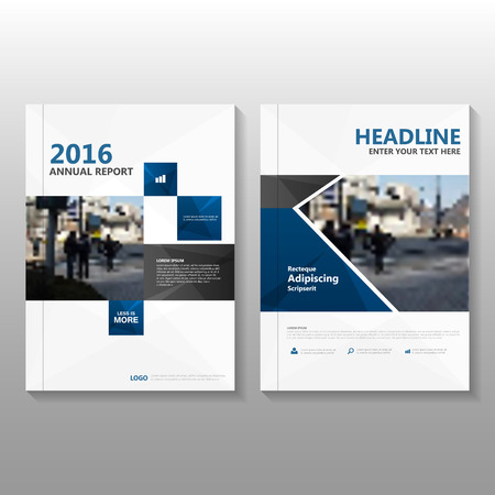 blue vector annual report leaflet brochure flyer template design