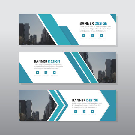 Blue Triangle Abstract Corporate Business Banner Template