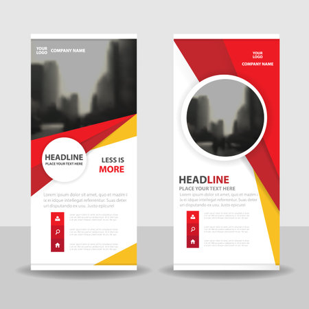 Red Yellow Circle Roll Up Business Brochure Flyer Banner Design