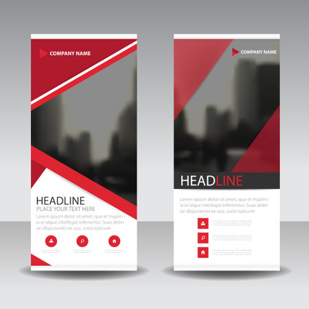 Red Triangle Roll Up Business Brochure Flyer Banner Design Cover