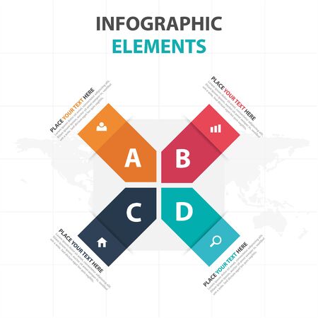 Abstract colorful label business Infographics elements, presentation template flat design vector illustration for web design marketing advertisingのイラスト素材