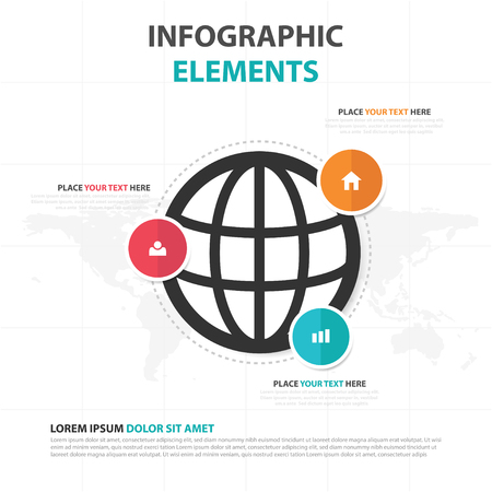 Abstract colorful global business Infographics elements, presentation template flat designのイラスト素材